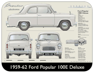 Ford Popular 100E Deluxe 1959-62 Place Mat, Medium